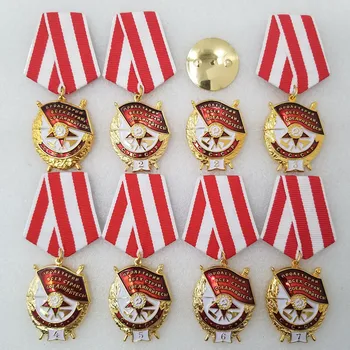 Ruský Replika Odznak Sovietskej Červenej Vlajky Medaila Červená Vlajka Sovietskeho Oblasti Hrdinstvo Medaila CCCP Odznak so suvenírmi Zber Hrdina Medaila