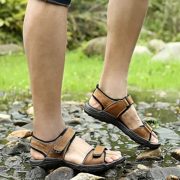 sandalle zandalias masculina transpirables ete gumené sandále para erkek cuero lete piel sandel list topánky sandalia muž pre