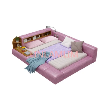 Smart posteľ rám camas spálne nábytok кровать двуспальная lit miest سرير muebles de dormitorio мебель reproduktor bluetooth LED