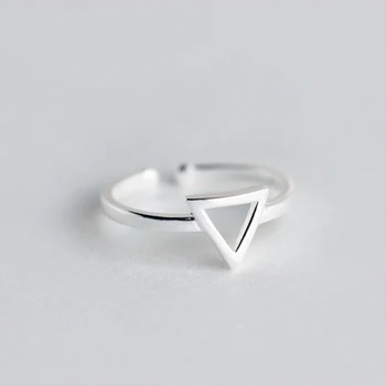 Strieborná Farba Trojuholník, Krúžok Pre Ženy Snubné Prstene Módne Šperky Anillos
