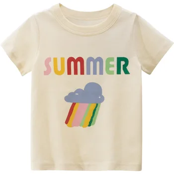 T-Shirt Deti Oblečenie Bavlnené Krátke Dievčatá Tričko Lete Cartoon Baby Girl Rukáv Top Tričká detské Oblečenie pre Teenagerov