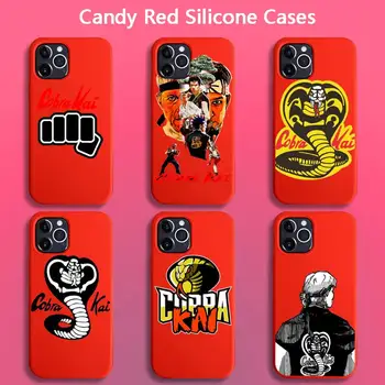 TELEVÍZNY Seriál Kobra Kai Telefón puzdro pre iPhone 12 pro max mini 11 pro XS MAX 8 7 6 6 Plus X 5S SE 2020 XR červená prípade