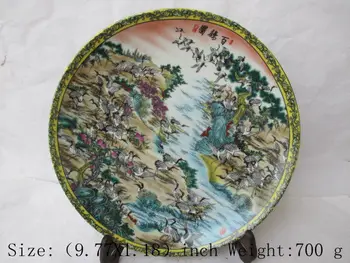 V starovekej Čínskej maľovanie porcelánu dosku (red-korunovaný žeriav)