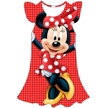Vianočné Mickey Minnie Mouse Vytlačené Dievčatá Mickey Minnie Šaty Vianočné Party Šaty Dieťa Dievča Oblečenie Batoľa Oblečenie