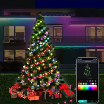 Vianočné Ozdoby Smart RGB LED Reťazec Svetlá, USB, Diaľkové Ovládanie DIY Víla Garland Pre Navidad Spálňa Vonkajšie Izba Dekor
