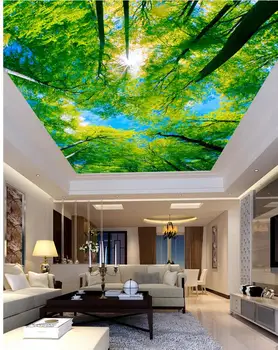 Vlastné 3d fotografie na stenu papier stropy Modrá Obloha krásna obývacia izba, spálňa stropu Krajiny tapety maľby