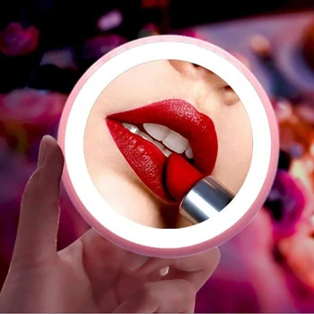 Vreckové Zrkadlo Prenosné LED make-up Zrkadlo Mini Kolo Cestovať Domov Zrkadlá 2019