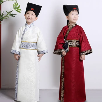 vysoká kvalita Chlapci kostým starých knihách Hanfu Fáze výkonu oblečenie Knihy deti Tri Charakter Classic