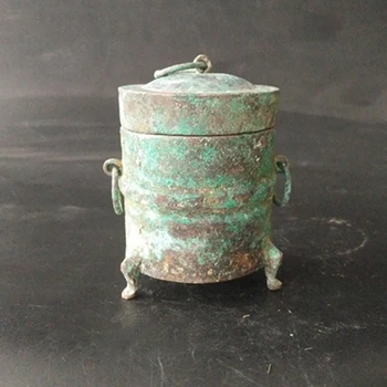 Zber starých Čínskych bronz, retro Dynastie Han nádoby, malé poháre, trojnohá malé ozdoby