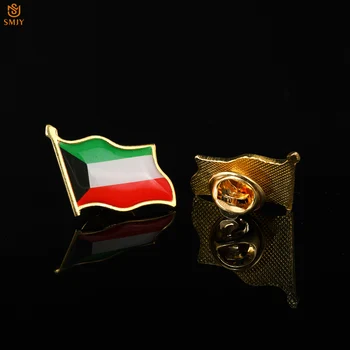 Ázijské Kuvajt Smalt Smalt Vlajka Pin Kravatu Denim Vyhovovali Klopě Pin Kód Pin Odznak Pin Vysokej Kvality Darček Pre Patrioti