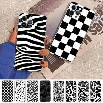 Čierna a biela Dalmatínske Krava zebra Telefón Prípade Silikónové Mäkké pre iphone 14 13 12 11 Pro Mini XS MAX 8 7 6 X Plus XS XR Kryt